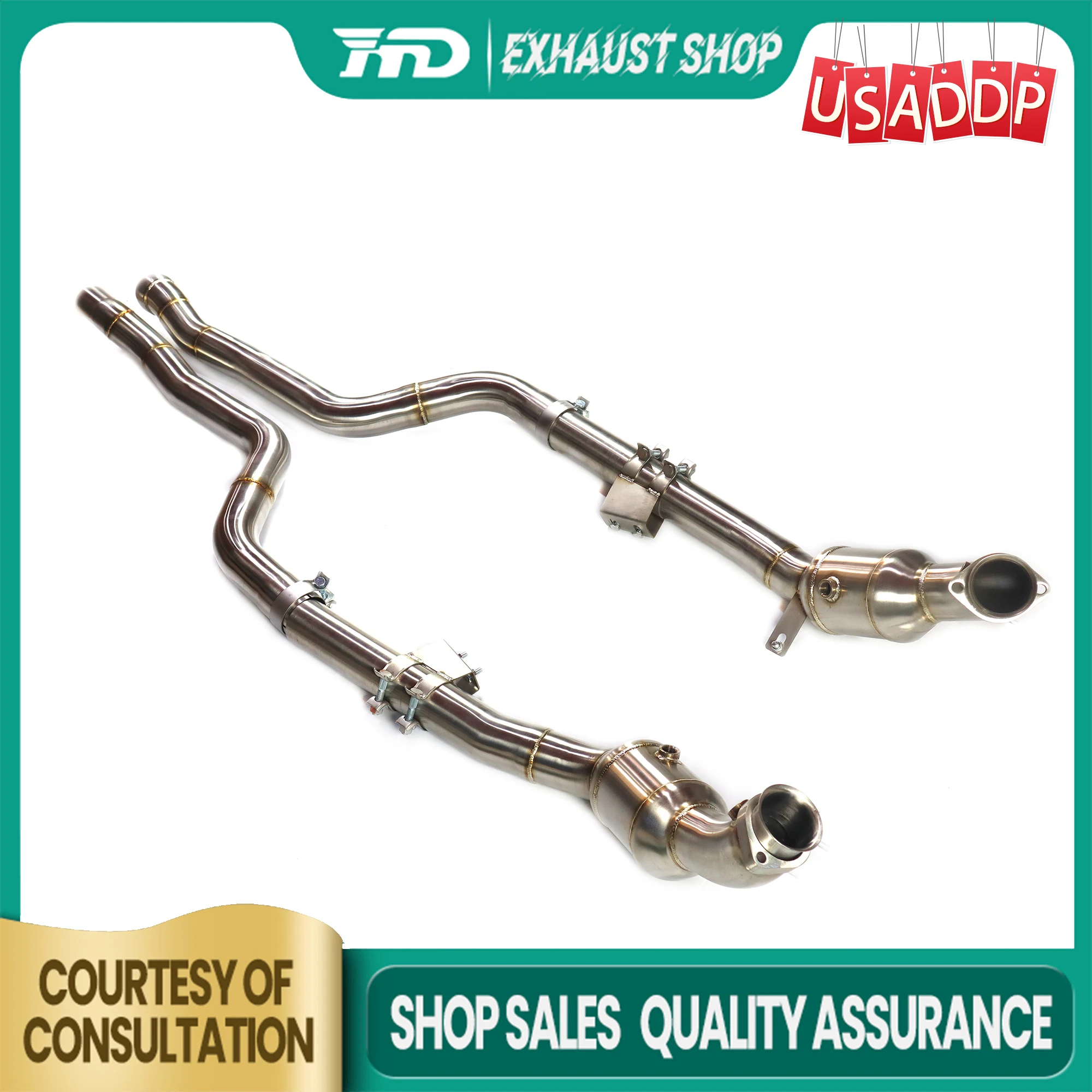 

Exhaust system Downpipe car for Mercedes Benz CLS63 W218 5.5T Direct Bolt-On Fit SS304 without Heat shield