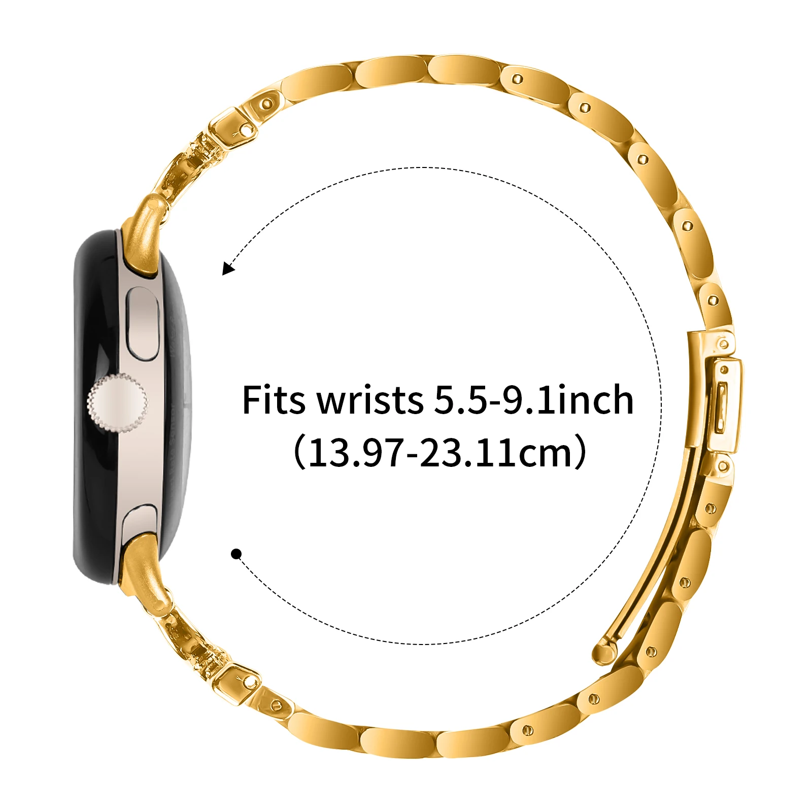 Keine Lücken Metallarmband für Google Pixel Watch2/1 Edelstahl-Ersatzarmband für Google Pixel Watch3 41 mm Bandzubehör