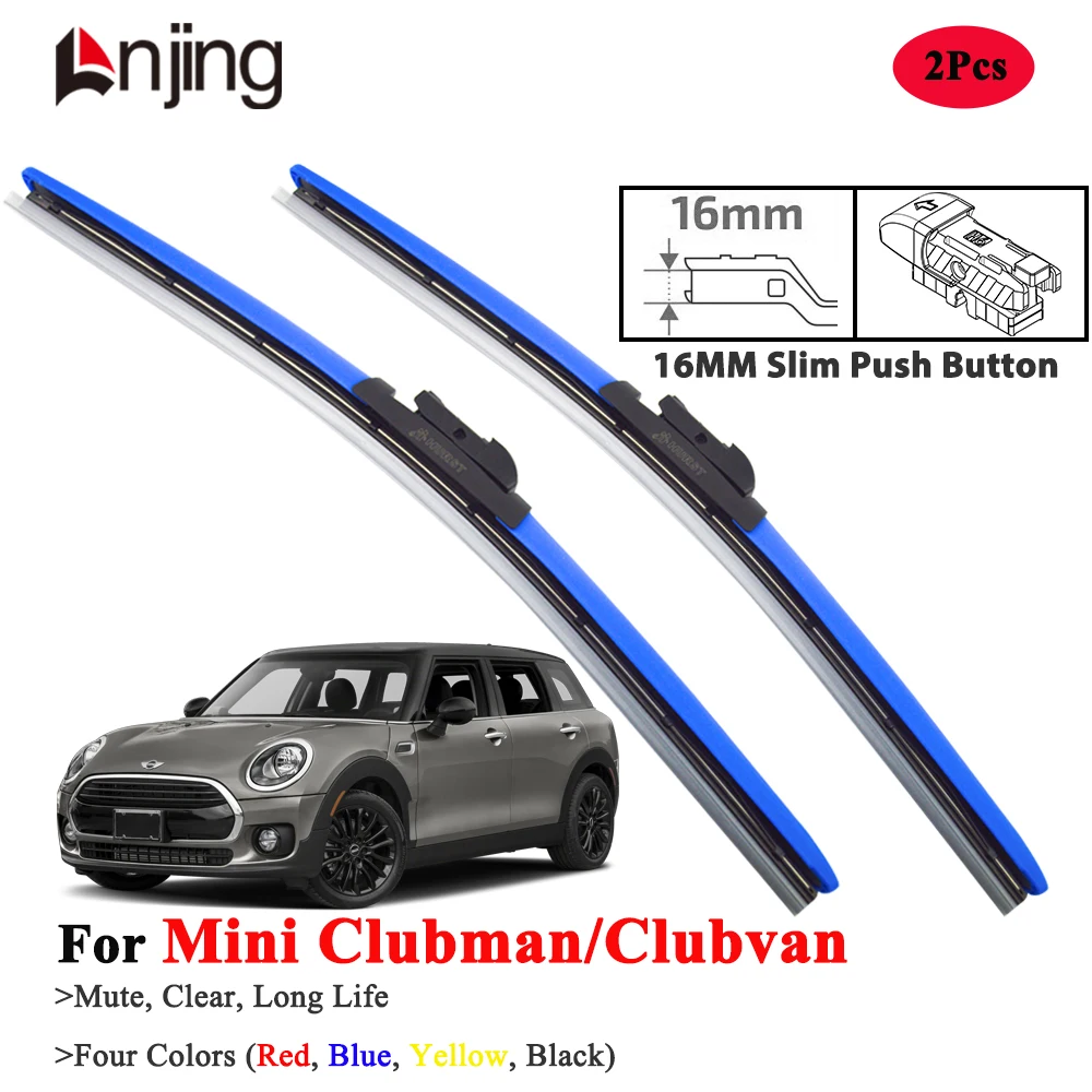 

LNJING Blue Wiper Blades For Mini Clubman Clubvan R55 F54 2007-2024