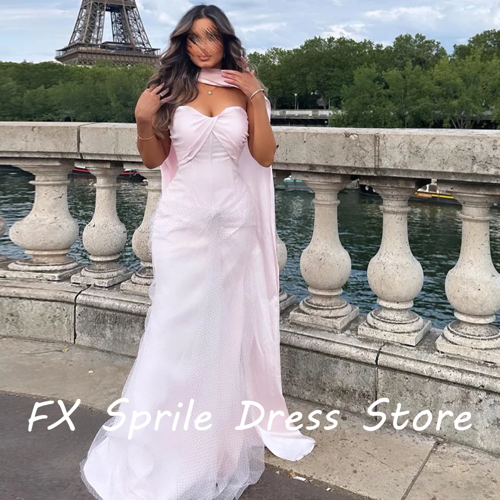 Sweetheart Sleeveless Chiffon Mermaid Floor Length shawl Solid Color Elegant Custom Size Evening Dress For Formal Occasions 2024 image 2