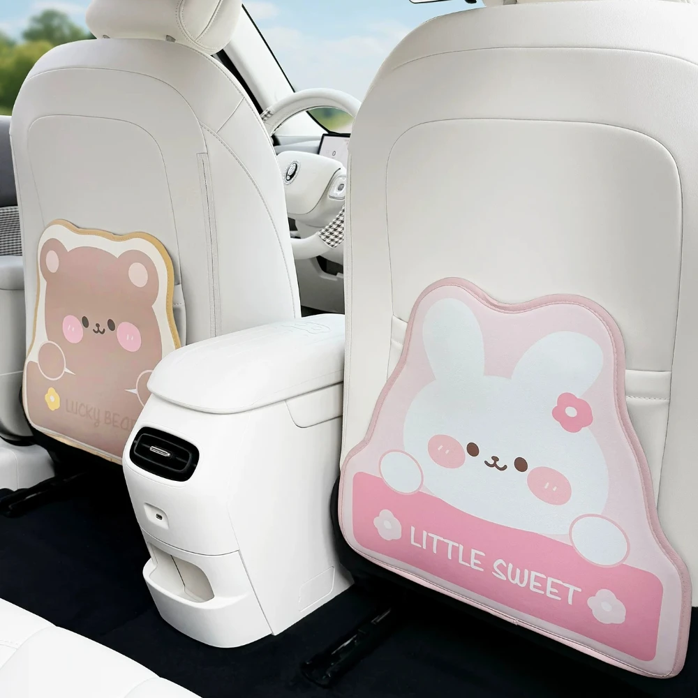 Car Seat Cackrest Anti Kick Pad Cute Cartoon Leather Protective Pad Anti Dirt Anti Wear for Ora 5 2026 Car Interior Accessories