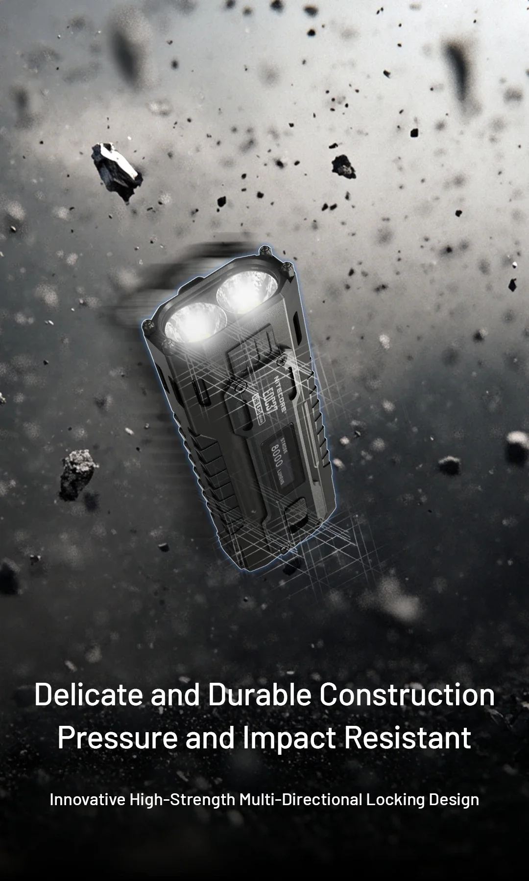 NITECORE EDC37 8000 lumens Strong light Ultimate Tactical EDC Flashlight