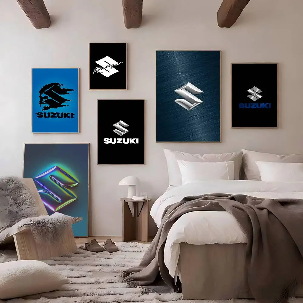Motor S-Suzukis LOGO Anime Posters Sticky Whitepaper Prints Posters Artwork Kawaii Room Decor