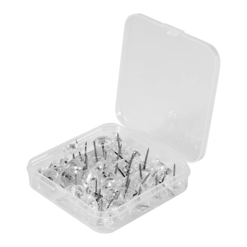 Clear Push Pins Small Plastic Thumb Tacks Steel Point And Clear Plastic Head Pushpins For Cork Board