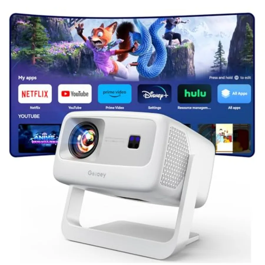 

Портативный 4K смарт-проектор с Wi-Fi, Bluetooth, подставкой 360°, 50W Dolby Audio, автофокусом, коррекцией трапецеидальных искажений, поддержкой HDR10+, для использования на улице