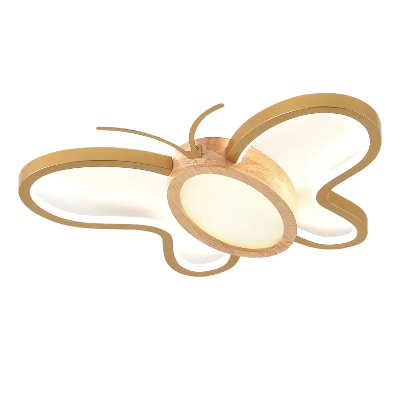 

Nordic Solid Wood WitAcrylic Shade LED Warm Butterfly Shaped Ceiling Light For Children's Room Kid's Bedroom Ceiling Light