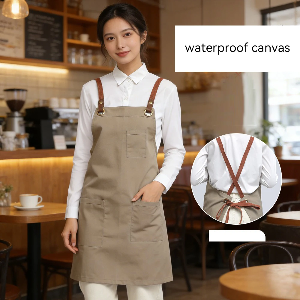 

Unisex Canvas Kitchen Cooking Apron 1 Piece Workwear for Restaurant Waiter Coffee Shop & Convenience Store Men's And Ladies