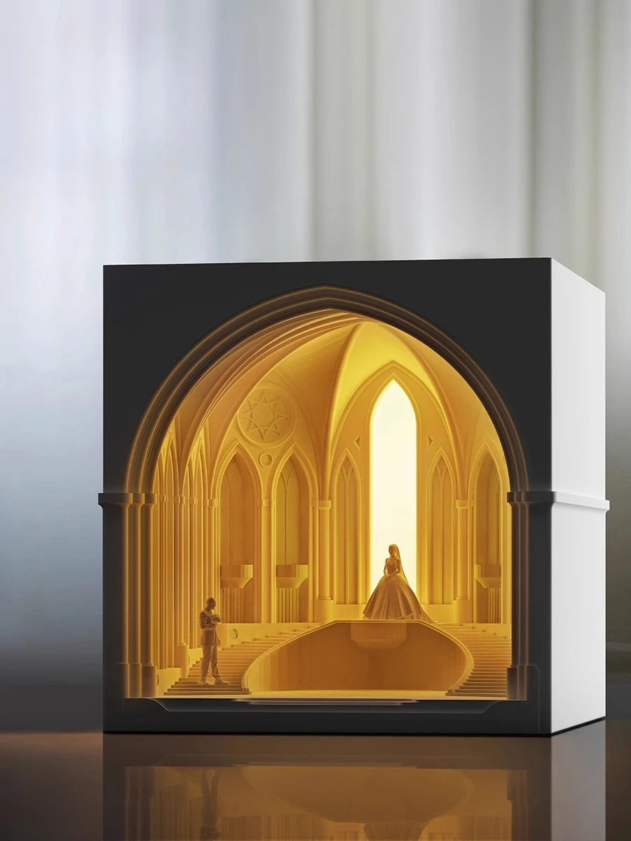

Church cement night light designer architectural ornaments ins Nordic wedding gift wedding lamp