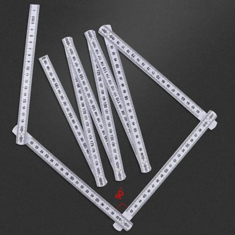 652F 2Pcs 2 Meter Foldable Ruler,Engineering Measurement Device Tool for Precise Measurements in Building Renovations