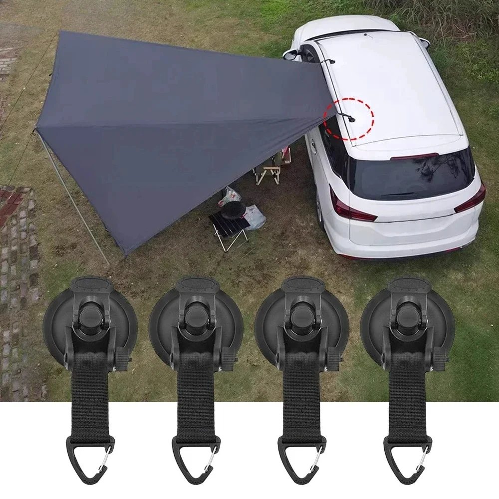 4pcs Car Tent Suction Cup Buckle Side Awning Anchors Outdoor Camping RV Van Accessory Secure Hook for Car RV Camping Accessory