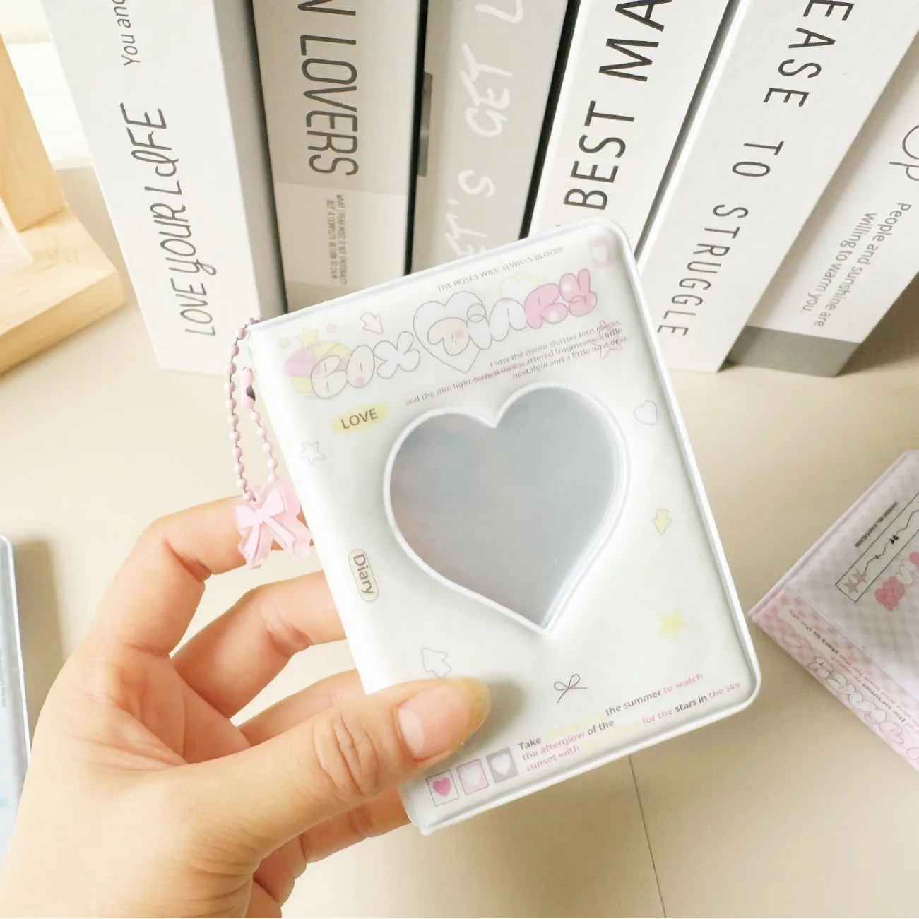 

Photocard holder storage book 40 pockets heart hollow photo card storage book stylish waterproof photo album for idol collection