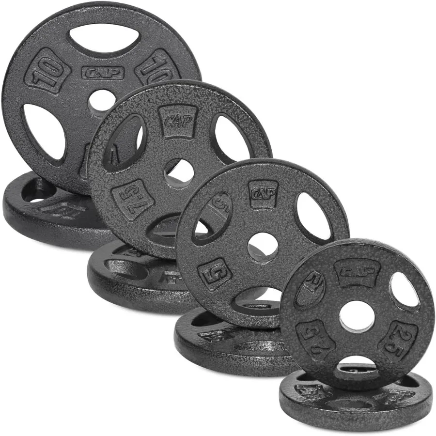 

(2 x 10 LBS, 2 x 7.5 LBS, 2 x 5 LBS and 2 x 2.5 LBS, TOTAL of 50 lbs.) Cast Iron 1-Inch Standard Grip Plate for Strength Trainin