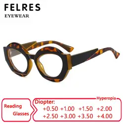 FELRES Fashion Oval Anti Blue Light Reading Glasses Optical Glasses Prescription Glasses Single Focus Presbyopic Eyewear+1.0+1.5