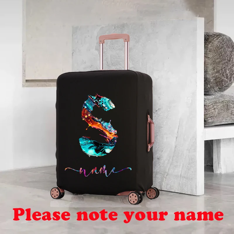 

Custom Name Suitcase Protective Cover Letter Print Travel Luggage Cover Travel Accessories Dust Proof Scratch Resistant Covers