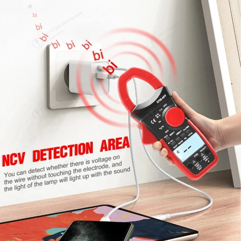 6000 Count NCV Auto Range 1000A Multimeter Clamp Type Multimeter HP-570S-APP AC/DC Volt Amp Digital with Ohm Cap Temperature