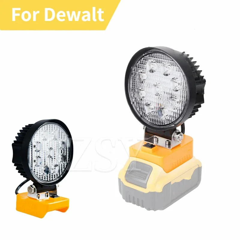 

27 Вт автомобильные светодиодные рабочие фонари, фонарики, электрический фонарь, прожектор для Dewalt 18 В, 20 В, 60 В, литий-ионный аккумулятор, аварийный кемпинг, открытый