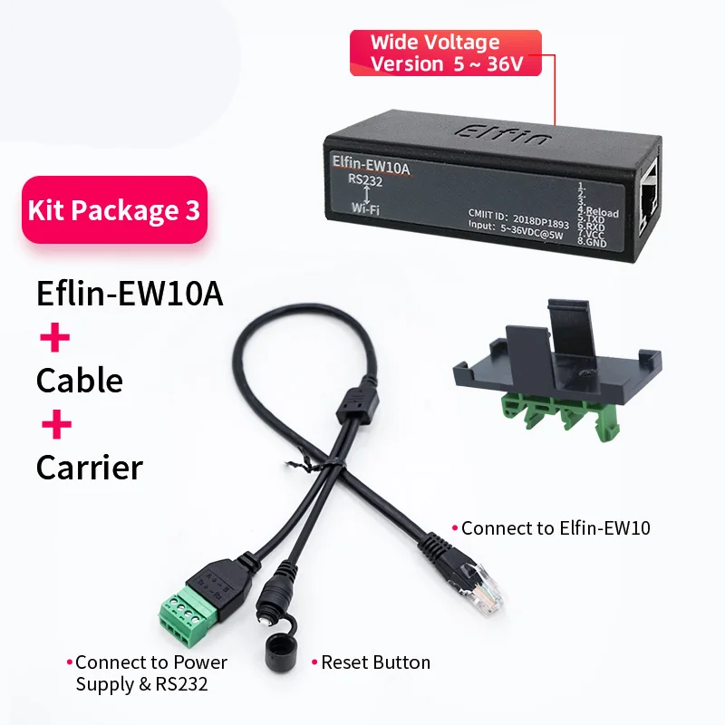 Serial Port RS232 to WiFi Serial Device Server Elfin-EW10 Support TCP/IP Telnet Modbus TCP Protocol IOT Data Transfer Converter