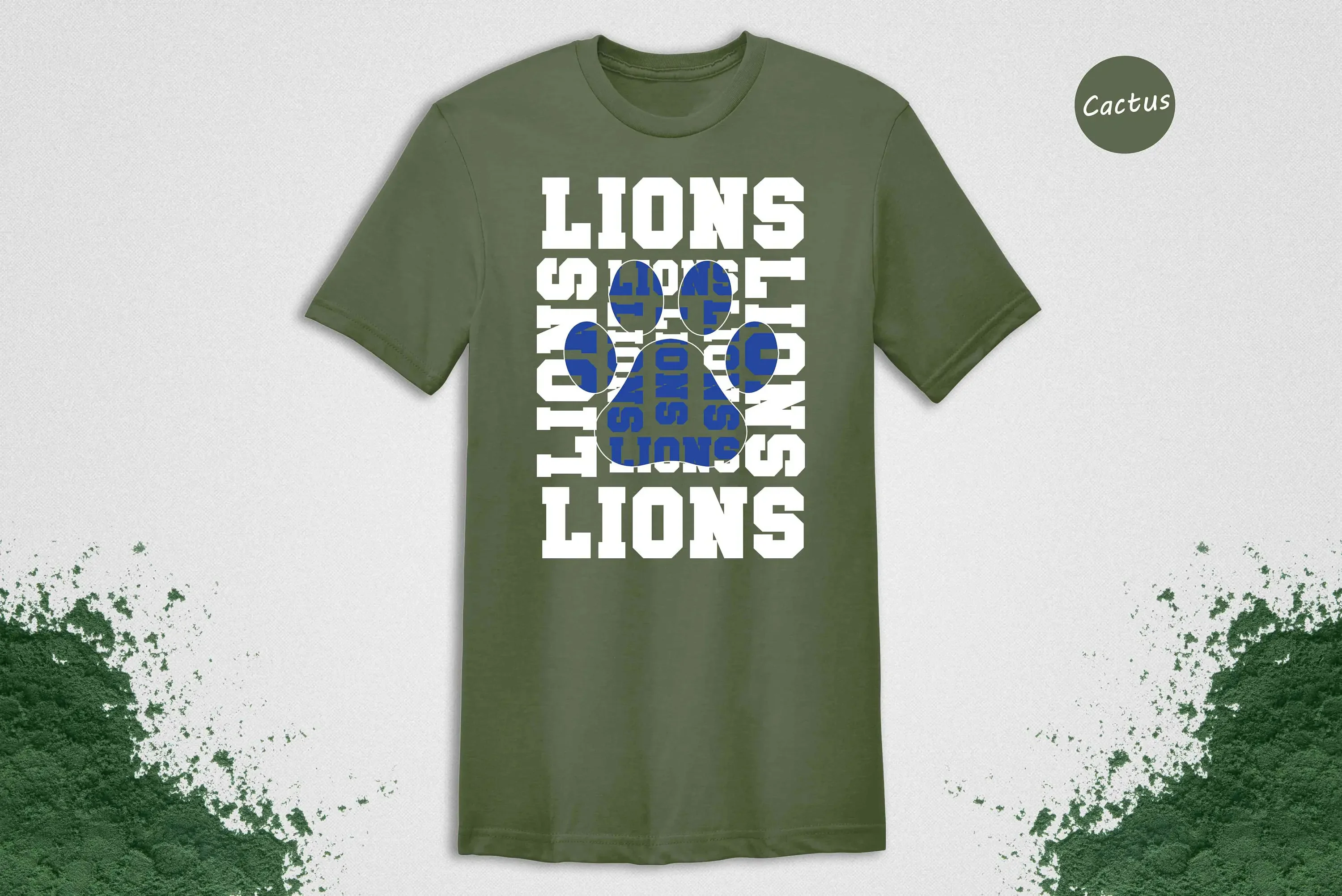 Stacked Lions Paw Mascot T Shirt Lover Cheer School Spirit Team
