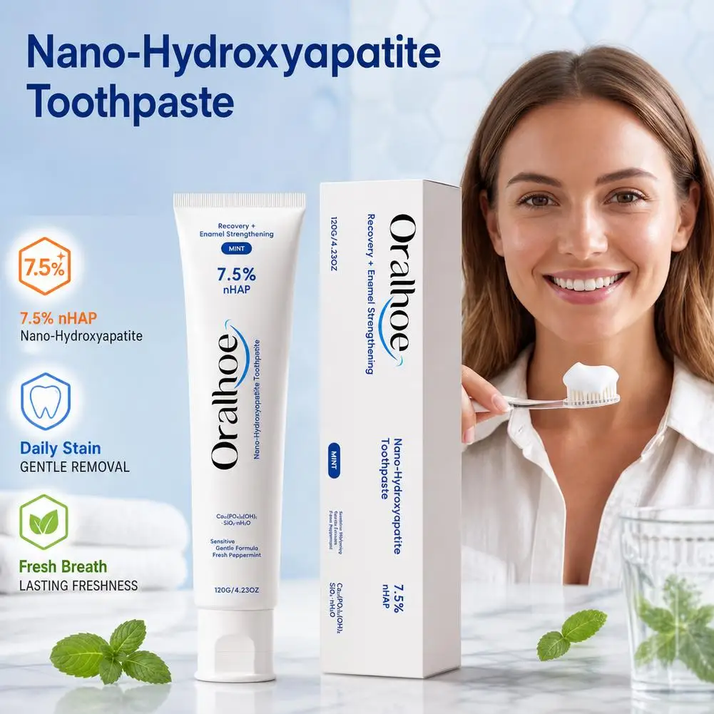 120g 7.5% Nano Hydroxyapatite Toothpaste Enamel Care Teeth Stain Remover Sensitive Teeth Relief Fresh Breath Mint Toothpaste