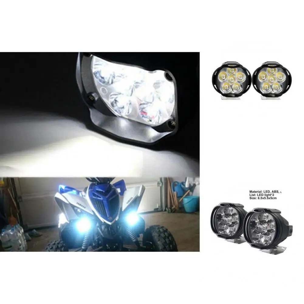 2Pcs Excellent Auxiliary Headlight  6 LED 6500K Electric Car Light  15W Motorcycle Spot Light