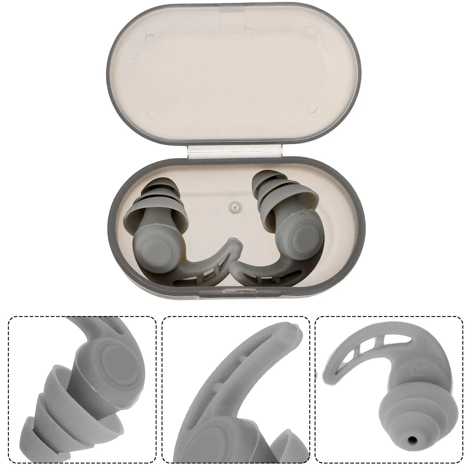 1Pair Silicone Sleeping Earplugs Noise Reduction Ear Protective Plugs Sound Insulation Dormitory Supplies Portable Reusable
