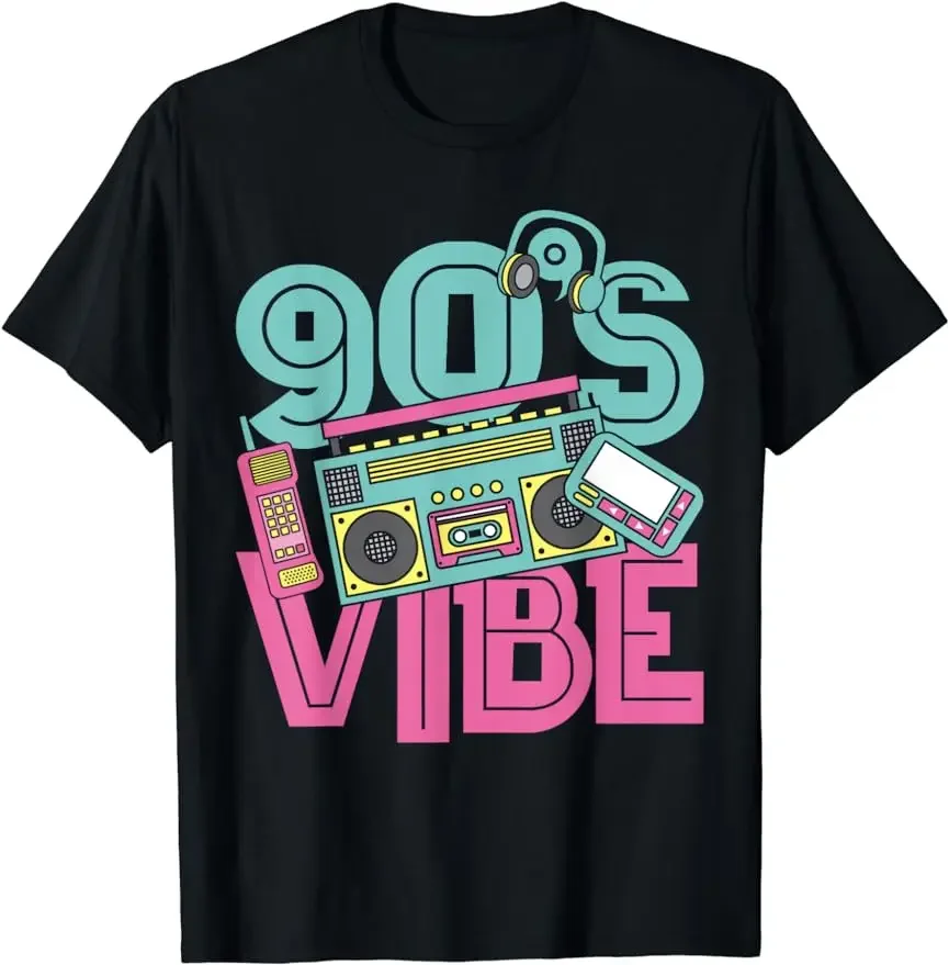 Men Clothing 90s Vibe Vintage 1990s Music 90s Costume Party Nineties T-Shirt Fashion Leisure Woman Male Graphic Tshirts Tops Tee