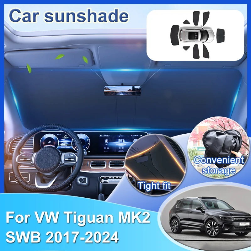 

Car Sunshades For Volkswagen VW Tiguan MK2 Accessories SWB AD1 AX1 2017-2024 Side Window Sun Visors Privacy Cover Sunshade Tools