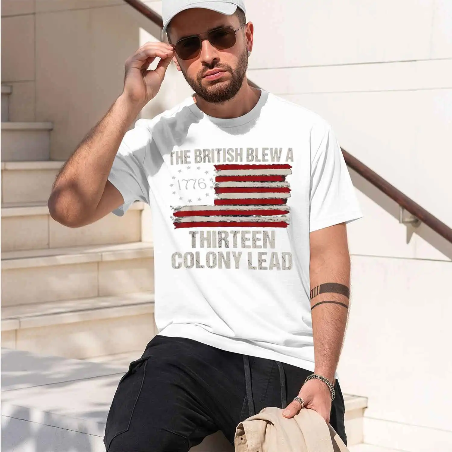 The British Blew A 13 Colony Lead 4Th Of July Funny T-Shi Summer Sho-Sved Breathable Sweat-Wking Versatile Trendy 2026 New Model