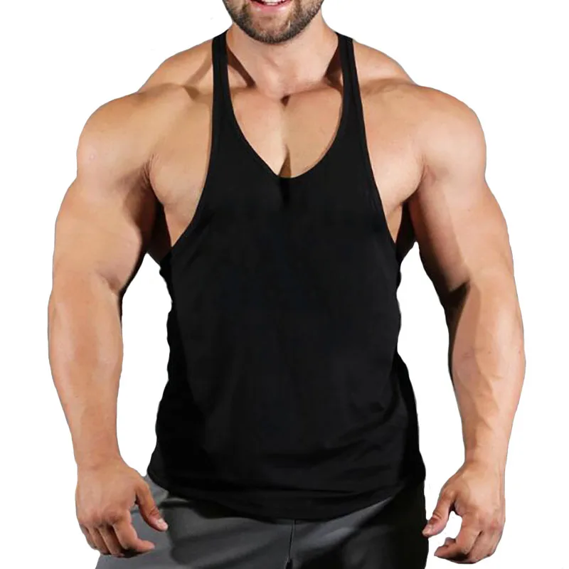 Op Maat Gemaakte Print Stringer Tank Tops Voor Mannen Y-Back Mouwloos Vest Atletische Spiertraining T-Shirts Tops Gym Workout Fitness