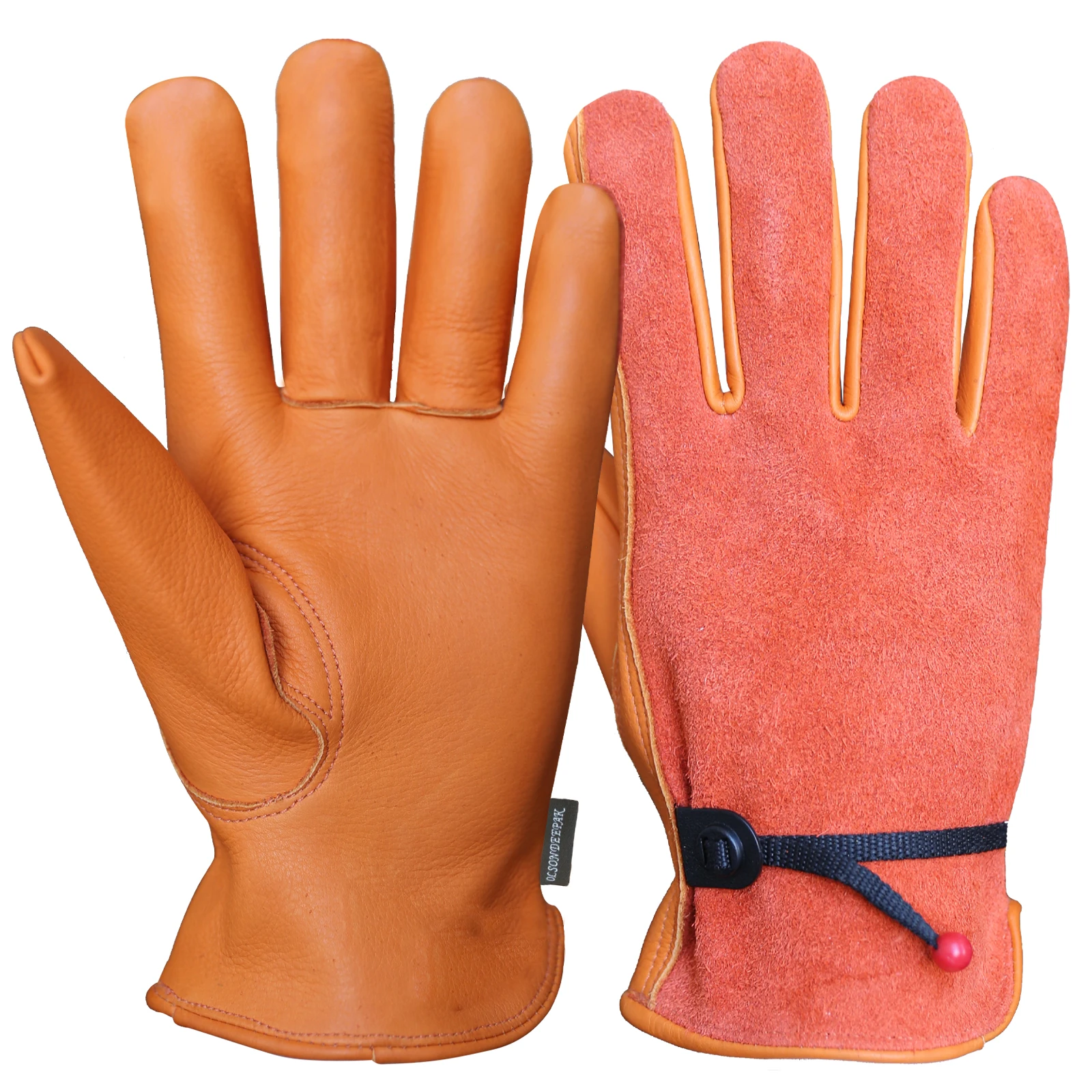 Leather Work Gloves for Gardening/Cutting/Construction，Cowhide Work Gloves  Driver Gloves for Men & Women