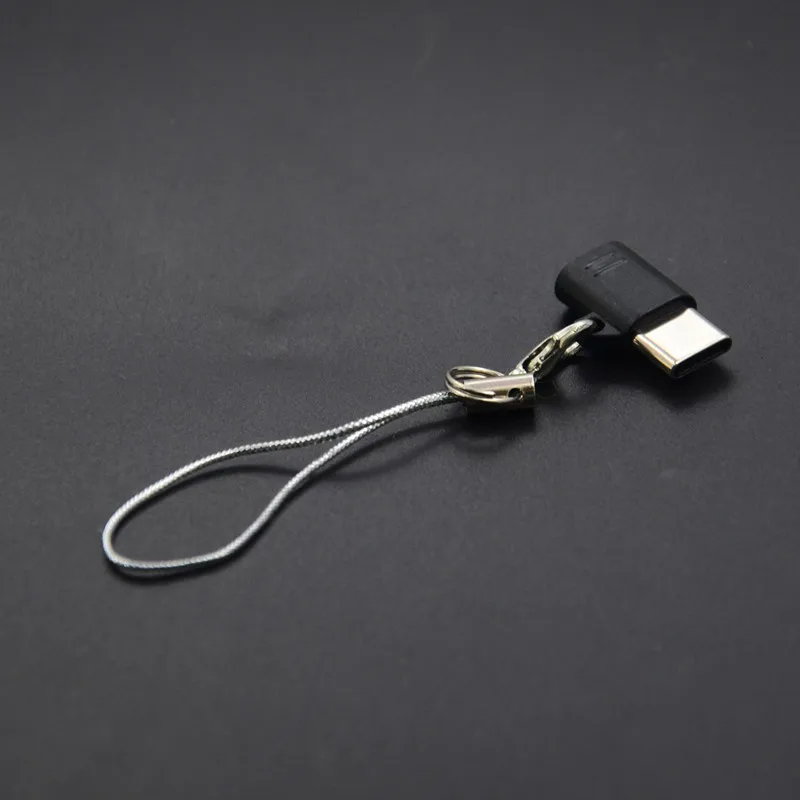 Micro USB to Type C OTG Adapter With Lanyard V8 Female to USB C Male Converter White Black Gold For Android Smartphones