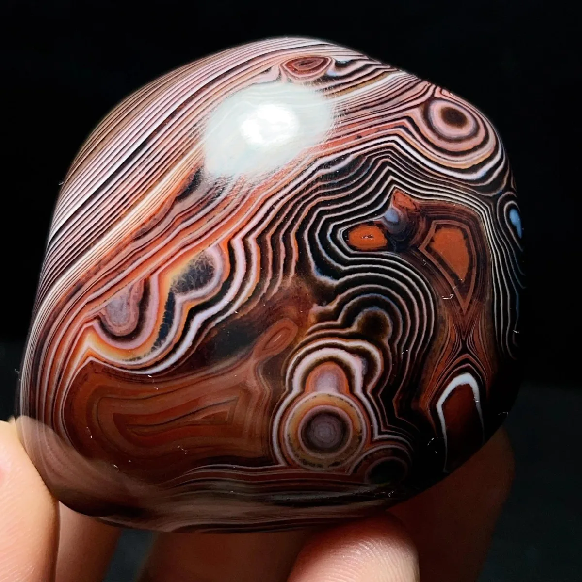Earth Mined Banded Agate Worry Stone, Decor Stone, Tumbled Polished, Table Decor, Natural Stone, Crystal Collection