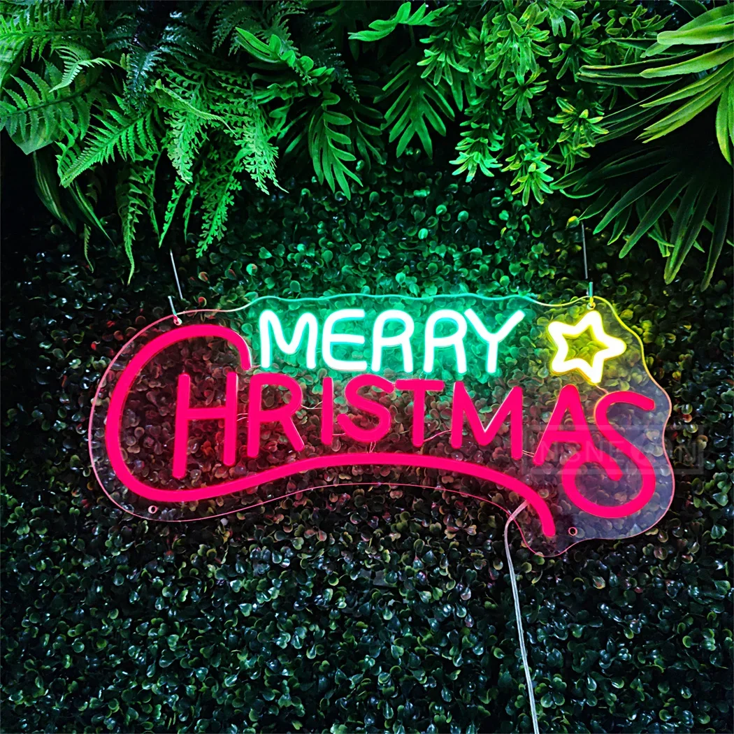 

Merry Christmas Neon Light Signs Novelty Christmas Party Decor for Bedroom Home Party Office Bar Club Art Decor LED Neon Signs