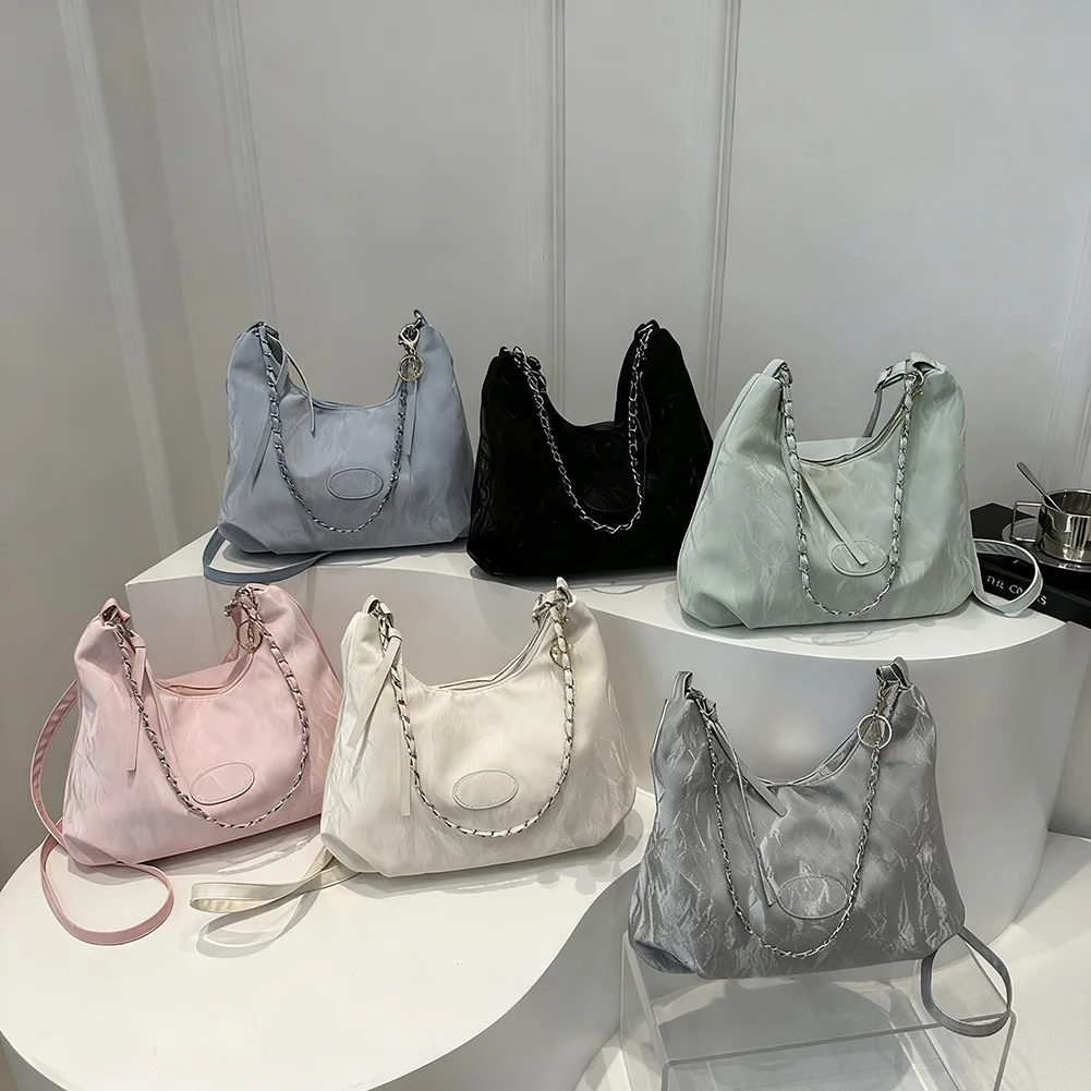 

Модная женская сумка через плечо, большая вместительная дорожная сумка-тоут, новая стильная сумка через плечо с цепочкой под мышками для ежедневных поездок на работу