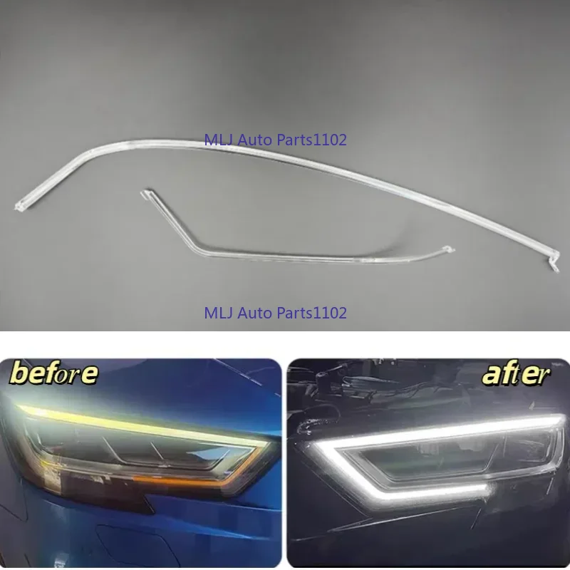 

LED Headlight DRL Daytime Running Light Guide Plate Tube Strip For Audi A3 S3 2017 2018 2019 2020