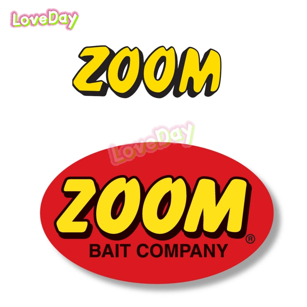 Zoom Bait Fishing Sticker Decal Vinyl Bait Logo Sticker Tackle Box Lures Fishing Car Window Boat Bumper Truck Decorative Decals