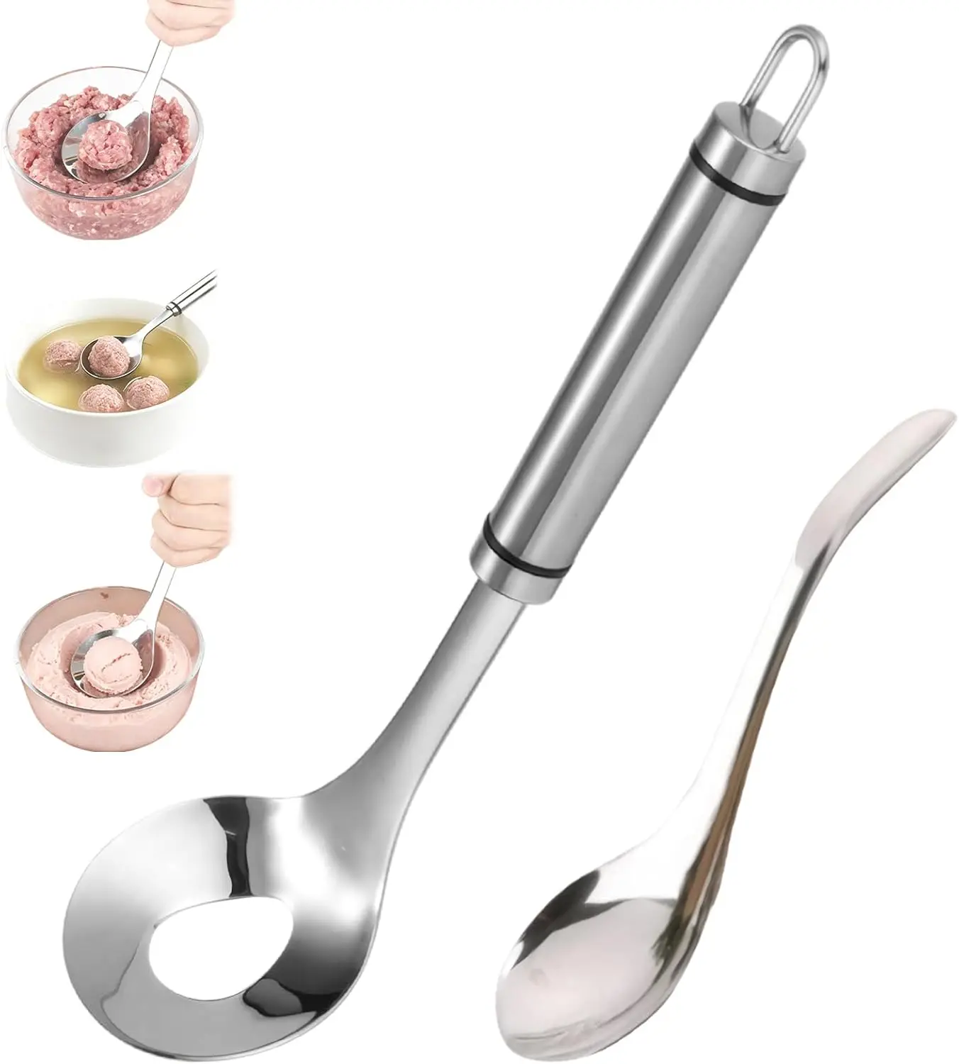 New Stainless Steel Meatball Maker, Meatball Maker Spoon，1 Set