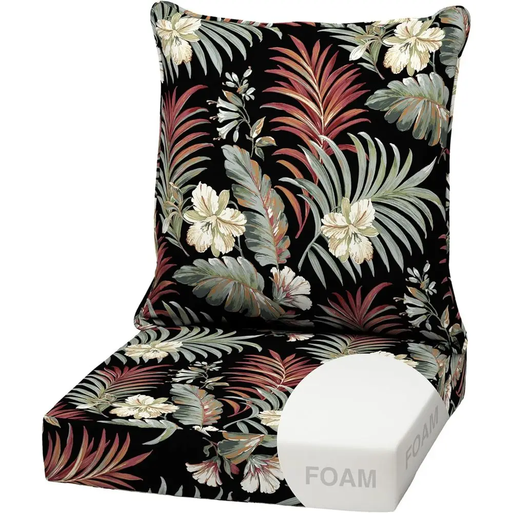 

Arden Outdoor oam Deep Seat Cushion Set, 22 in x 24 in, Weather-Proo, Rain-Proo, ade Resistant Patio Cushion, Bottom and Back Cu