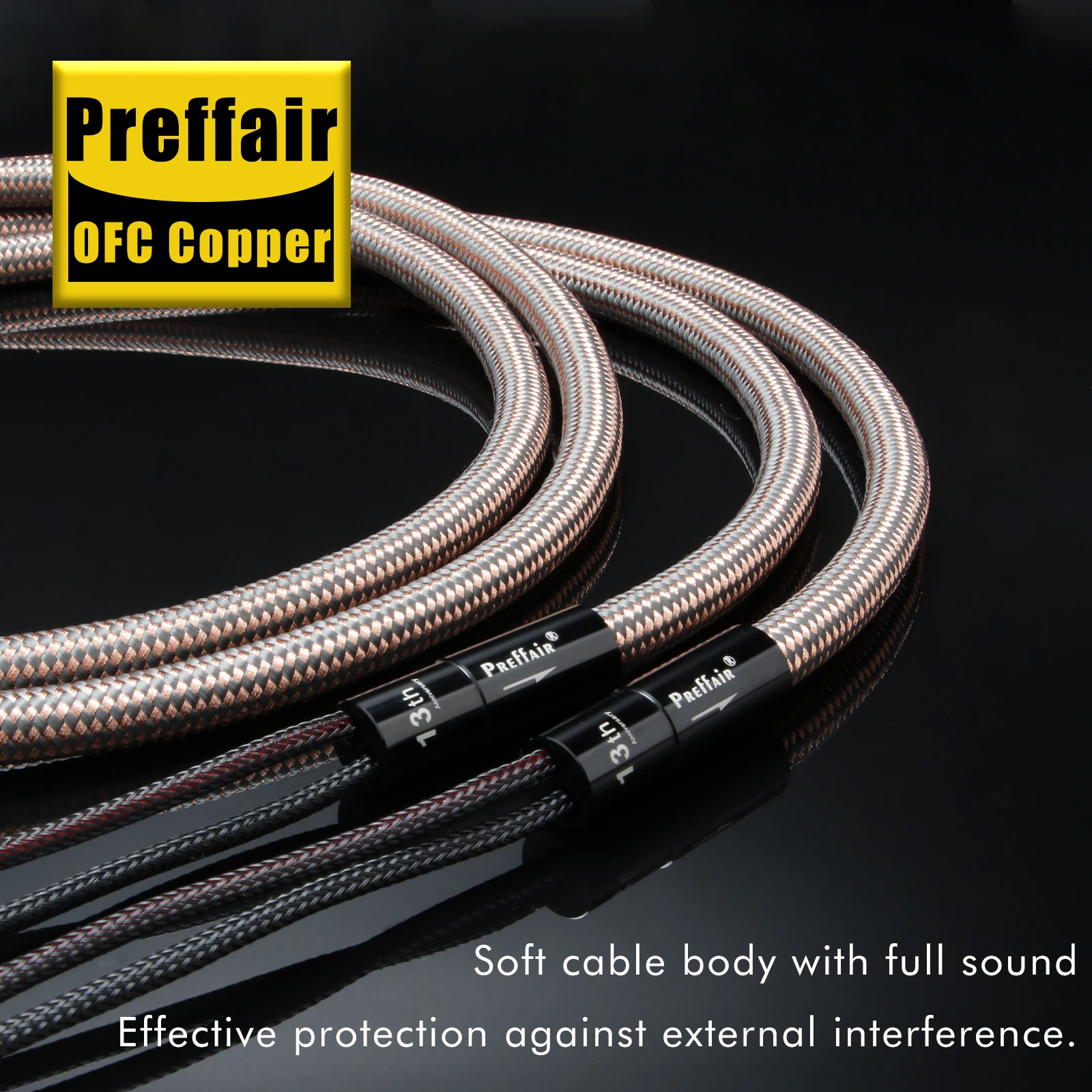 Preffair 13th Anniversary Edition HiFi 99.9998% OFC Copper Speaker Cable 13AWG Audio Loudspeaker Wire