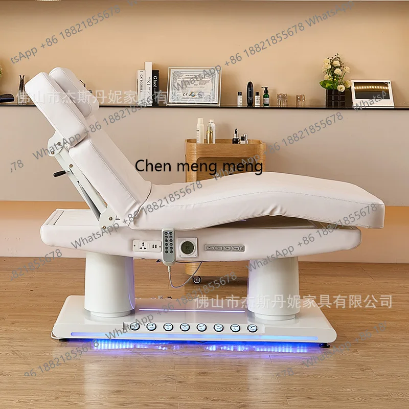 

Электрическая косметическая кровать Deluxe, массажное лечение, многофункциональный салон красоты, специальная кровать с подогревом поверхности, подъемные двойные подлокотники