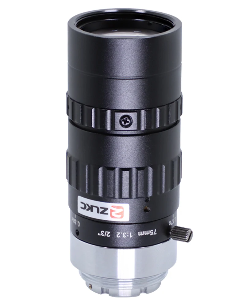 

Macro lens 75mm industrial lens C-port working distance below 503mm, low distortion manual aperture focusing 2/3