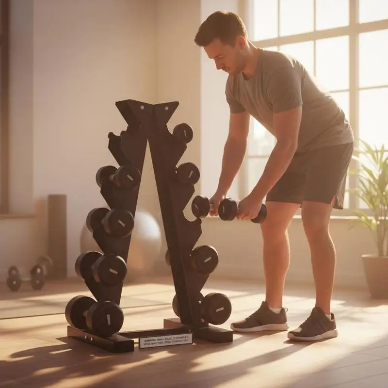 Support pour haltères, pour 10 haltères, 5 niveaux, structure en acier robuste, jusqu'à 100 kg, noir, 66x35x33 cm, design peu encombrant, idéal pour la salle de sport à domicile, organisation de la zone d'entraînement