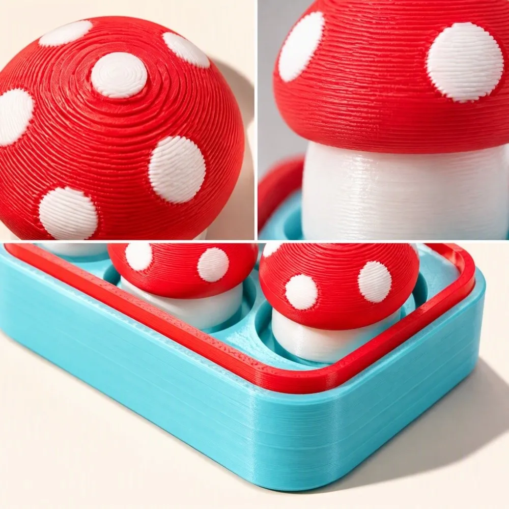 Funny Mushroom Finger Button Clicker Clicking Pressure Cute Clicker Fidget Finger Button Fidget Kids Gifts