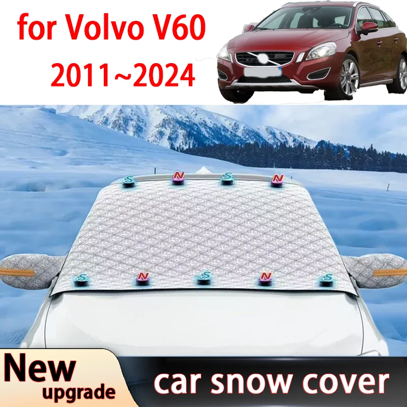 

Car Snow Shield Shade for Volvo V60 2011-2024 Outdoor Winter Front Windshield Window Freeze Frost Cover Sunshade Accessories