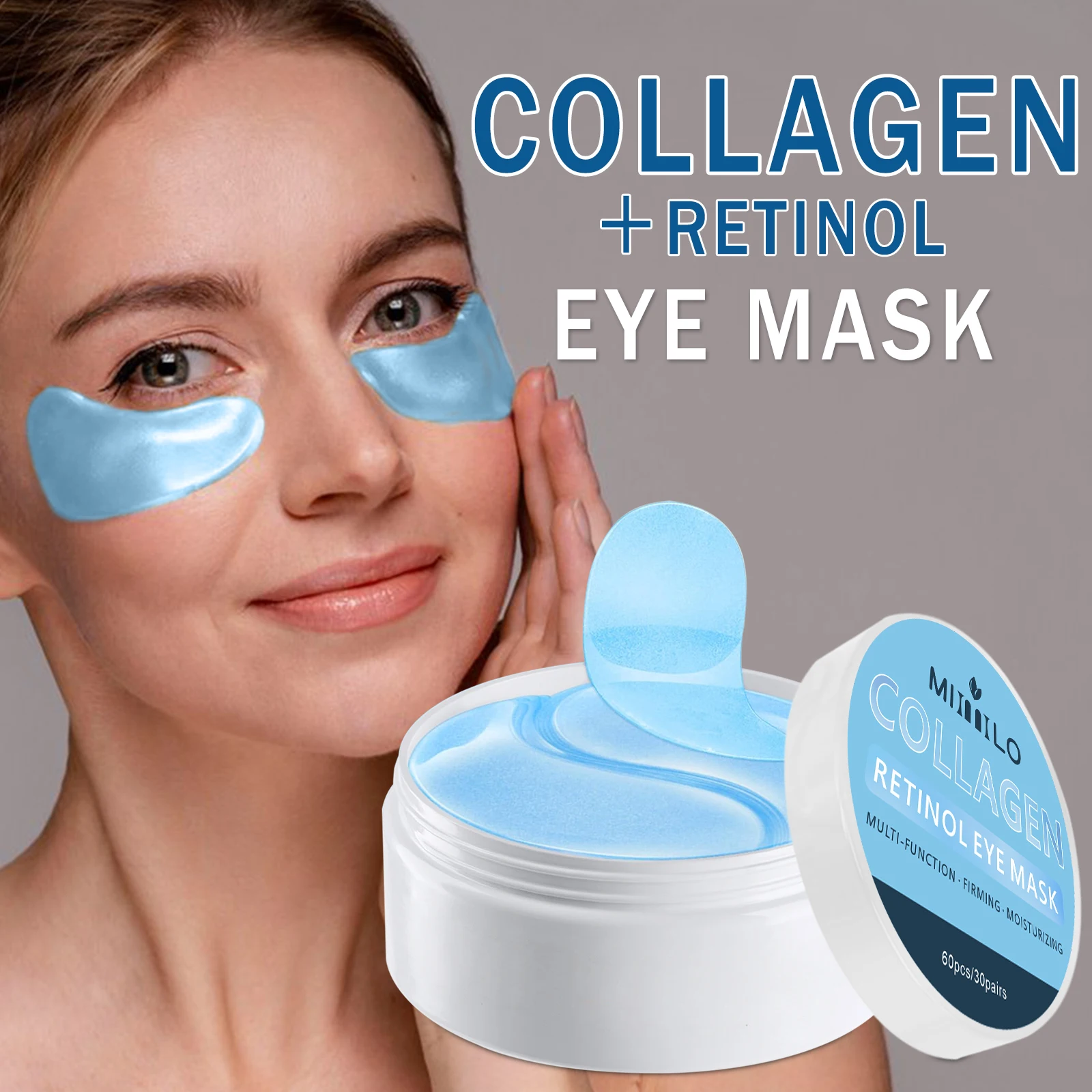 60 Collagen and Retinol Eye Masks - Hydrates, Firms, Nourishes, Smooths Skin, Suitable for All Skin Types