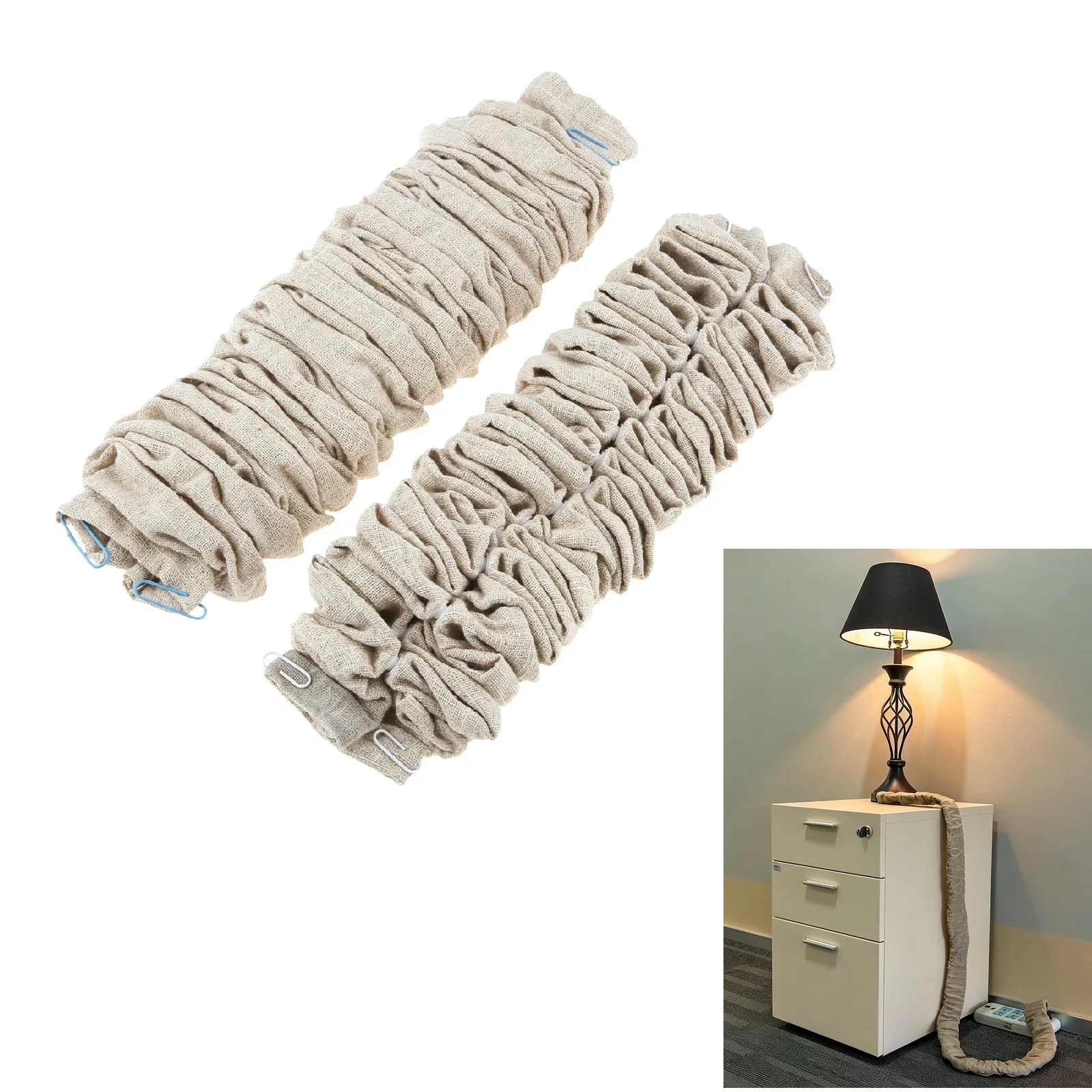 2pcs Chandelier Chain Covers 6 Feet Long 183cm Wrapping Chains Wires Cables Curtain Rods Natural Jute Quick Install Easy Clean