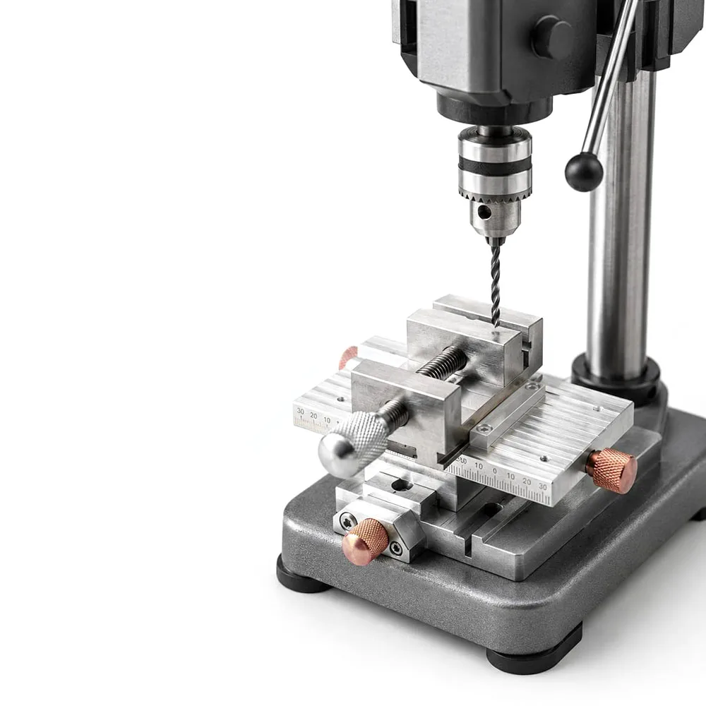 Precision XY Cross Slide Table with Vise, Manual Linear Sliding Stage with Fine Adjustment Lead Screws,for Drill Press,Engraving