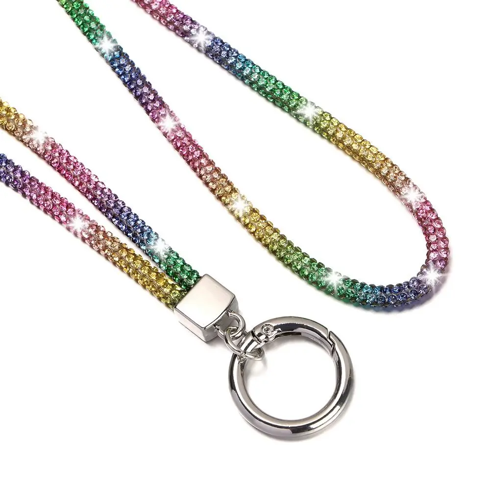 Fashion Keychain Bright Rhinestone Phone Lanyard Crystal Anti-lost Rope Chain Straps Hanging Cord
