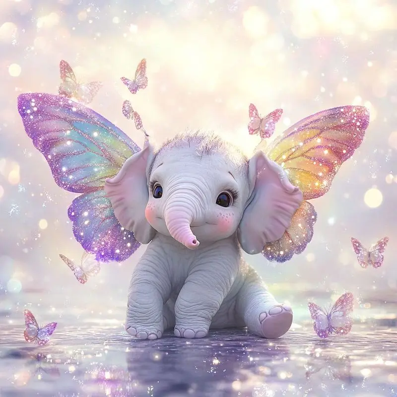 GATYZTORY 5D-Diamantgemälde, Elefant, komplettes Kit, Diamantmosaik, Stickerei, Tier, personalisiertes Geschenk, Schlafzimmerdekoration