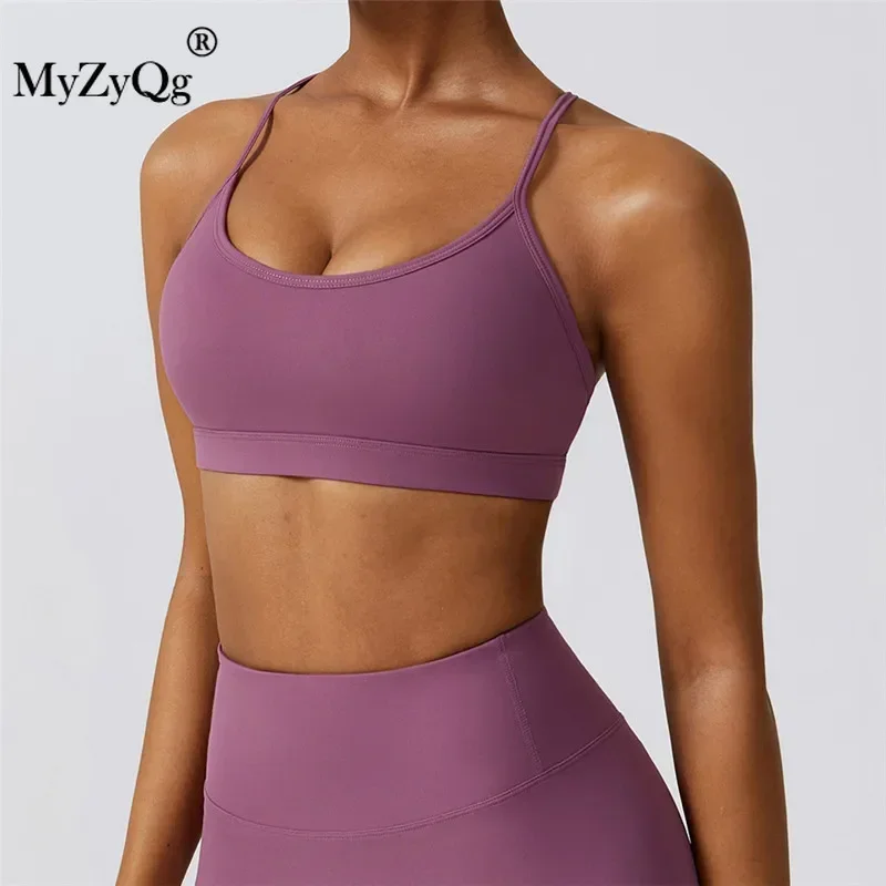 MyZyQg Women Strap Back Fitness Sportswear Running Yoga Bra Naked Quick Drying Sports Underwear Pilate Vest Tank Tops